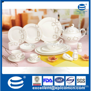 Eco friendly new bone china exclusive custom printed dinnerware 86pcs